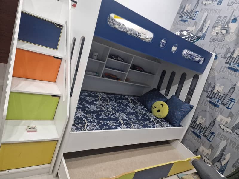 Bunk bed | Kid wooden bunker bed | Kids bed | Triple bed 3