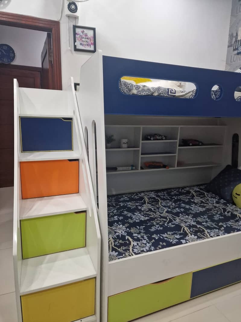 Bunk bed | Kid wooden bunker bed | Kids bed | Triple bed 5