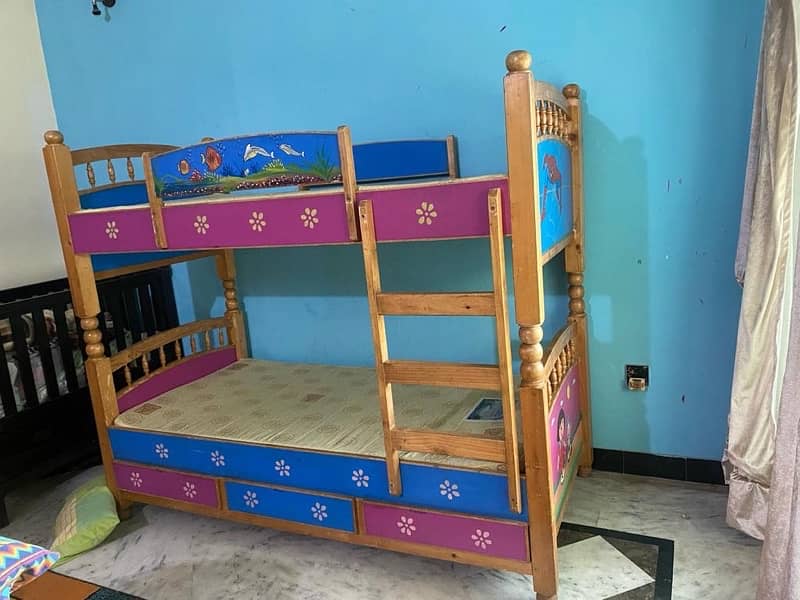 Wooden Double-Decker Bed for teen Agers 4