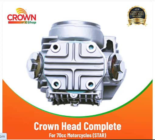 Crown Lifan Head Complete for 70cc Motorcycles (STAR) 0