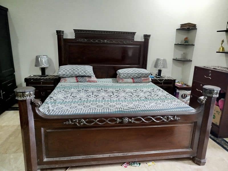 Bed Wooden brown colour 3