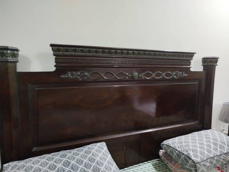 Bed Wooden brown colour 7