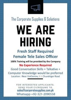 sales girls required for tele marketing