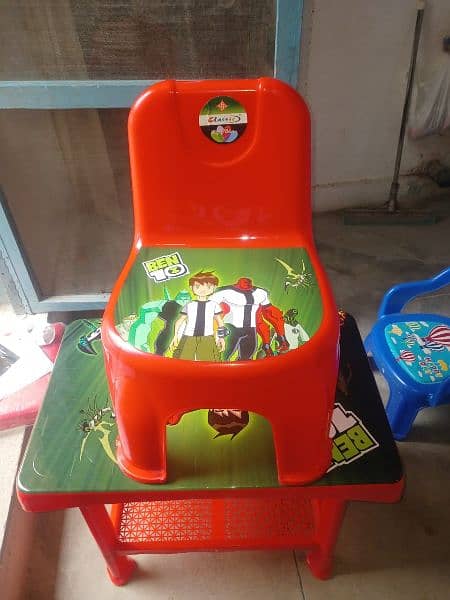 1 Table 1 chair set of Ben10 durable Plastic for kids 2