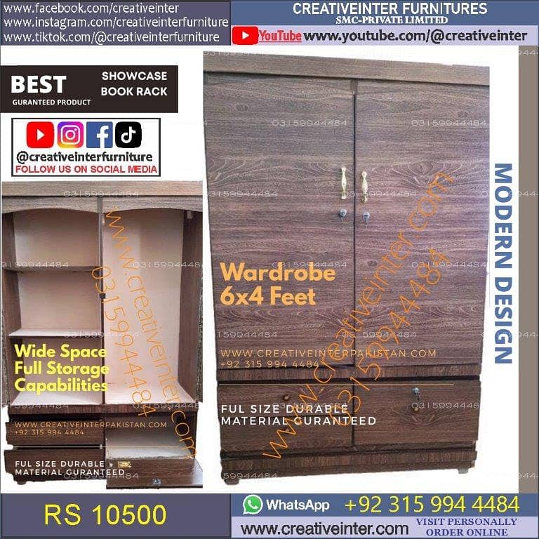 Dressing Cupboard Almari Wardrobe set single Iron Stand mirro 19