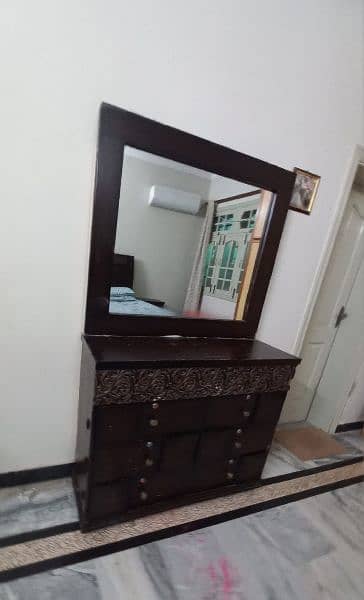 king size bed Along with side table and dressing 5