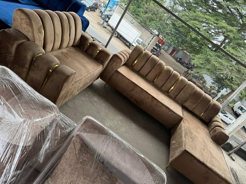 L shape sofa / corner sofa / six seater / velvet sofa / Sofa for sale 2