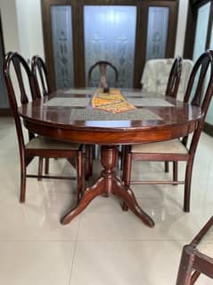 wooden Dining Table with 6 chairs 0