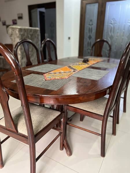 wooden Dining Table with 6 chairs 1