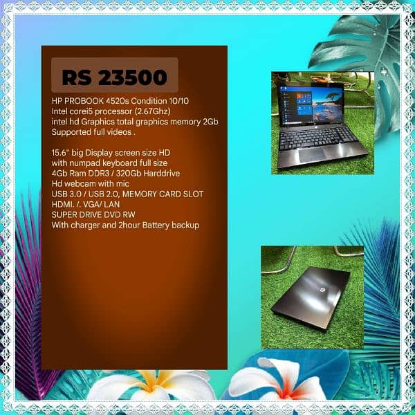 Asus Glossy Laptop 4th Generation 4GB Ram 250GB HDD 2Hours batry tmng 4