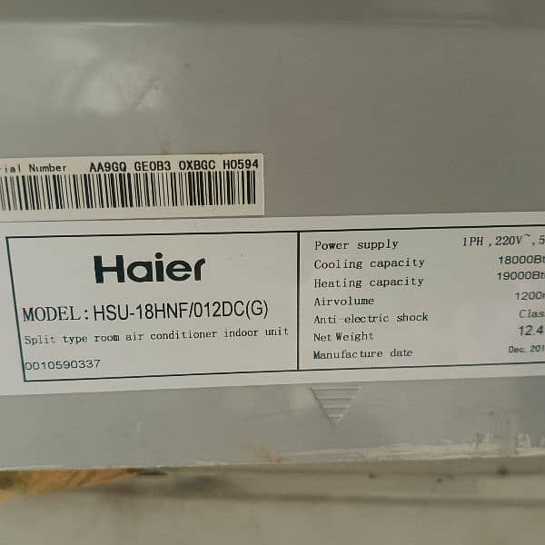 Haier 1/5 ton DC inverter for sale 1