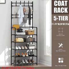 Multifunctional Shoe Rack With Hanger - Vertical Shoe Cabinet For High