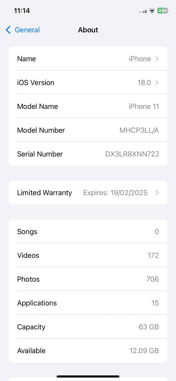 Iphone 11 with  apple care warrenty (JV) 1