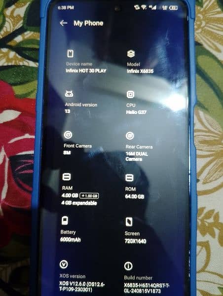 infinix Hot30 play 4+4/64 GB 10