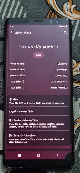 Samsung note 8 6/256 non PTA 5