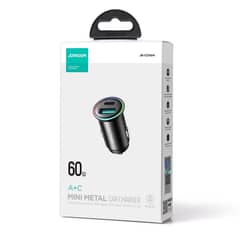 JOYROOM JR-CCN04 A+C 60W USB A + USB C mini Metal Car Charger Brandnew