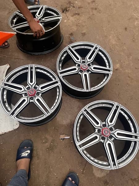 18 inches rims 100 PCD 5 nuts for toyota Grande 8JJ with nuts and cups 4