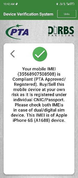 iphone 6s (pta approved bypass) 6