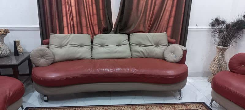 sofa set three two one  luxury 6 seater leather poshish 1