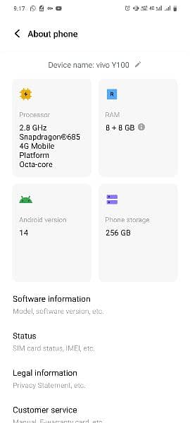 vivo y100 8GB,256GB 19