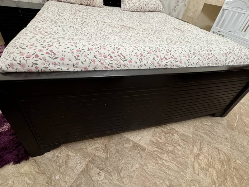 Wooden bed with Mattress, dressing & side tables available for sale 2