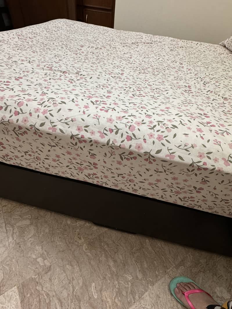 Wooden bed with Mattress, dressing & side tables available for sale 3