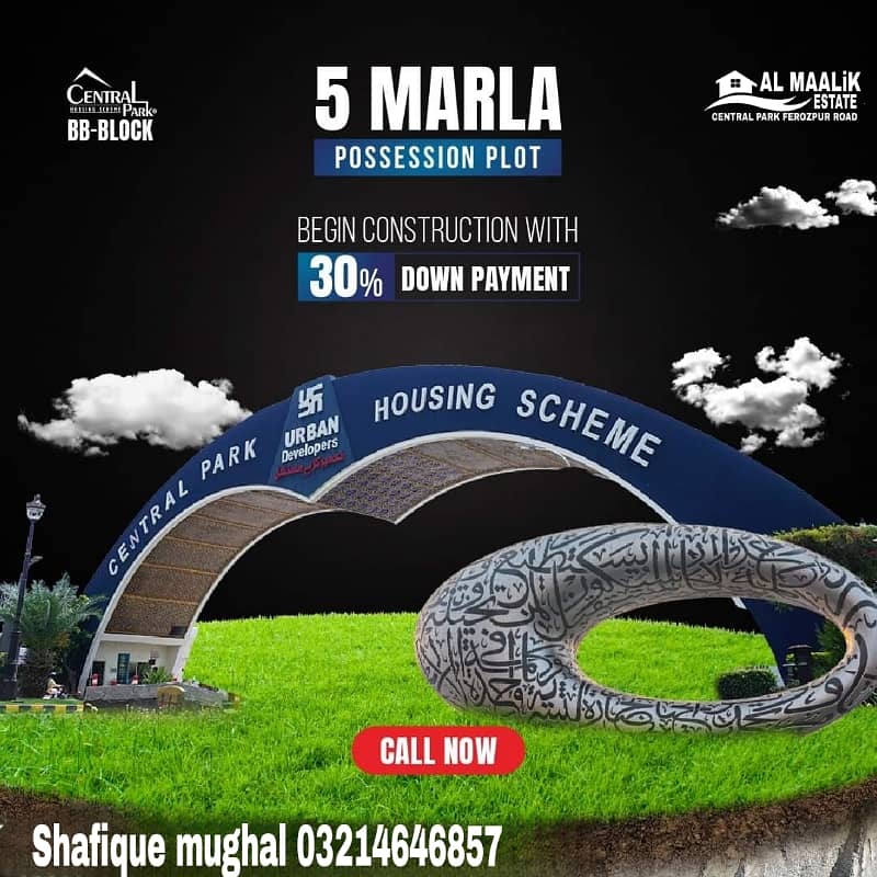 5MARLA PLOT FACING PARK PLUS FACING JAMIA MASJID IDEAL LOCATION NEAR MARKET SCHOOL ALL DUES CLEAR PLOT FOR SALE 4