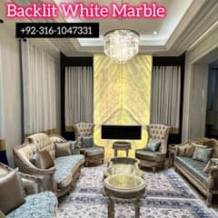 luxurious Backlit White Marble for luxury homes