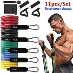 11 PCS Latex Resistance Band Set Yoga Pilates(60 in 1)(Free Delievery)