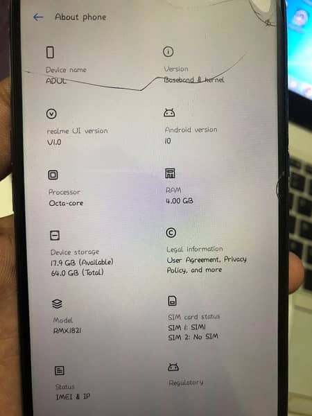 Realme 3 first owner used 4/64 No exchange 3