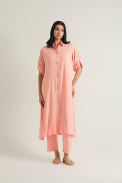 Chanaar -Arabic Linen Classic collared Long shirts for women