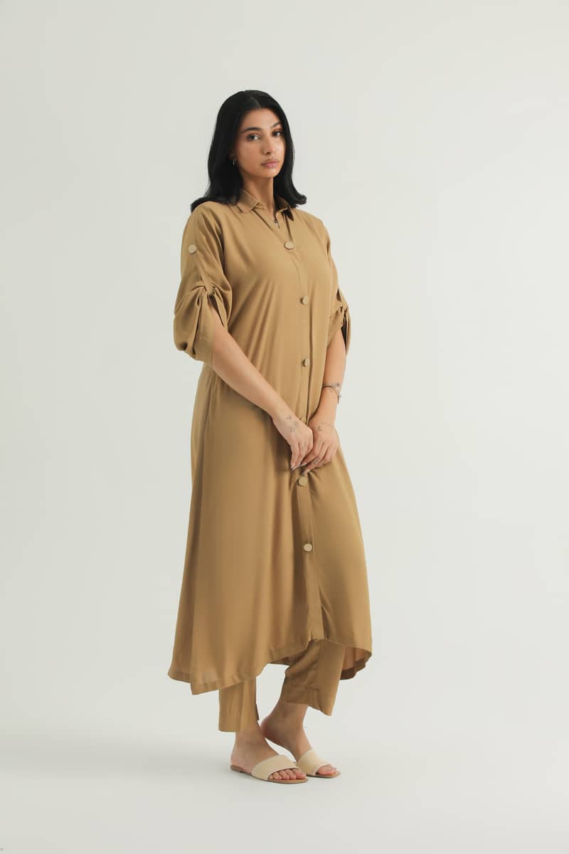 Chanaar -Arabic Linen Classic collared Long shirts for women 2