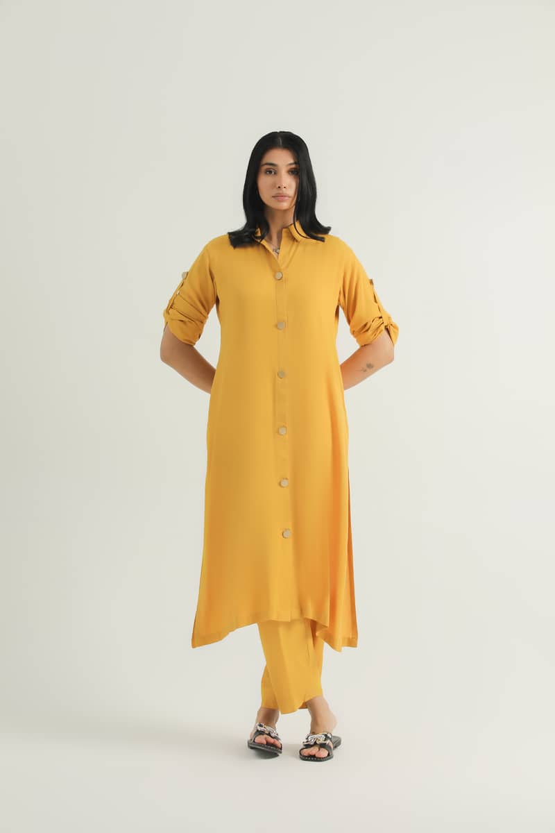 Chanaar -Arabic Linen Classic collared Long shirts for women 3