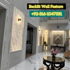 luxury imported  translucent backlit white marble slabs