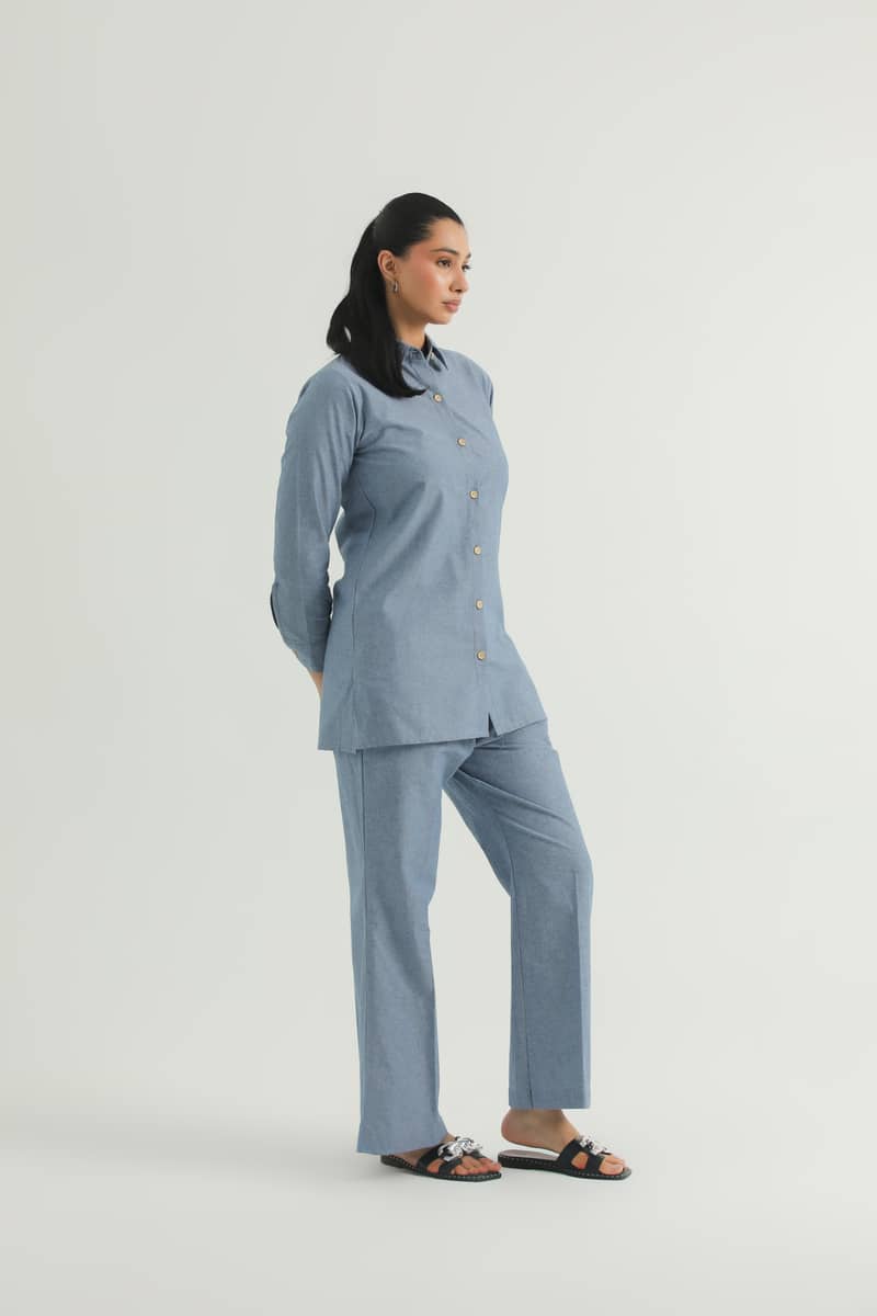 Co-ord Set- Plain Weave 100% Cotton Chambray 3