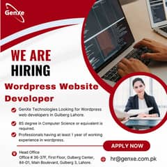 Required Wordpress Web Developer in Lahore