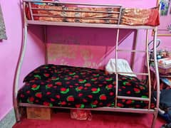 kids bunk bed double with mattress for sale