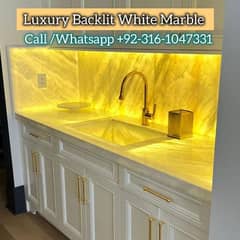 luxury Bookmatch, backlit  imported white marble slabs suppliers