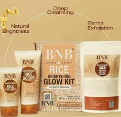 BNB - Rice Brightening Glow Kit (face wash, mask and scrub)