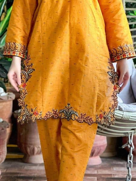 2 piece stitched embroidered shirt and trouser 4