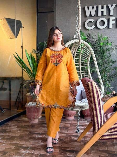 2 piece stitched embroidered shirt and trouser 10