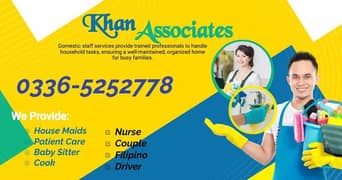 Patient care , Maids , Chienese Cook , Helper , Driver, Couple ,Nurse