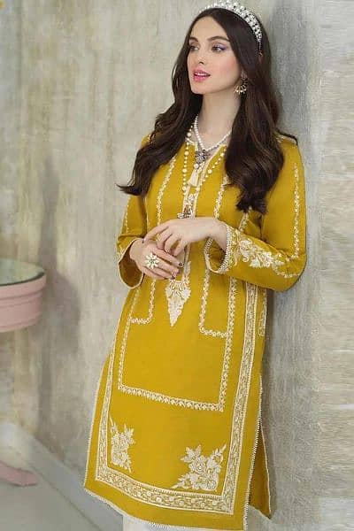 women Unstitched Lawn Embroidered suit 2