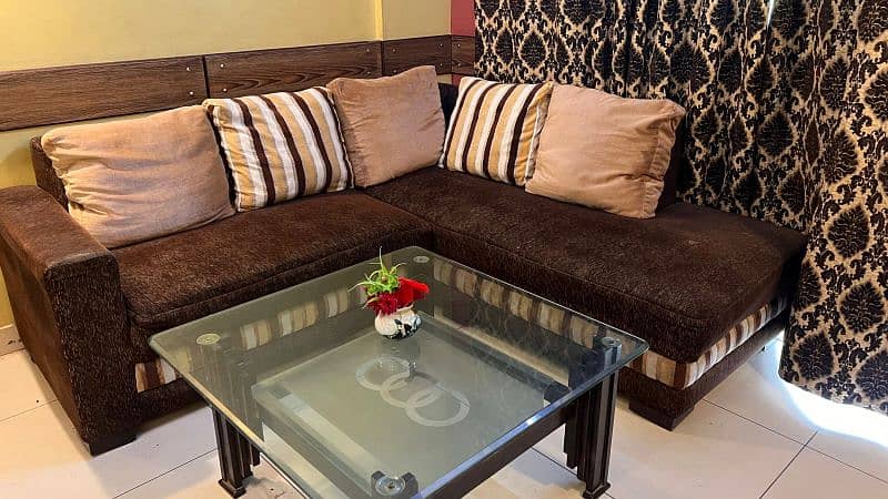 L Shape Sofa with Center Table 5