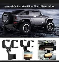 Car back view mirror mobile phone holder