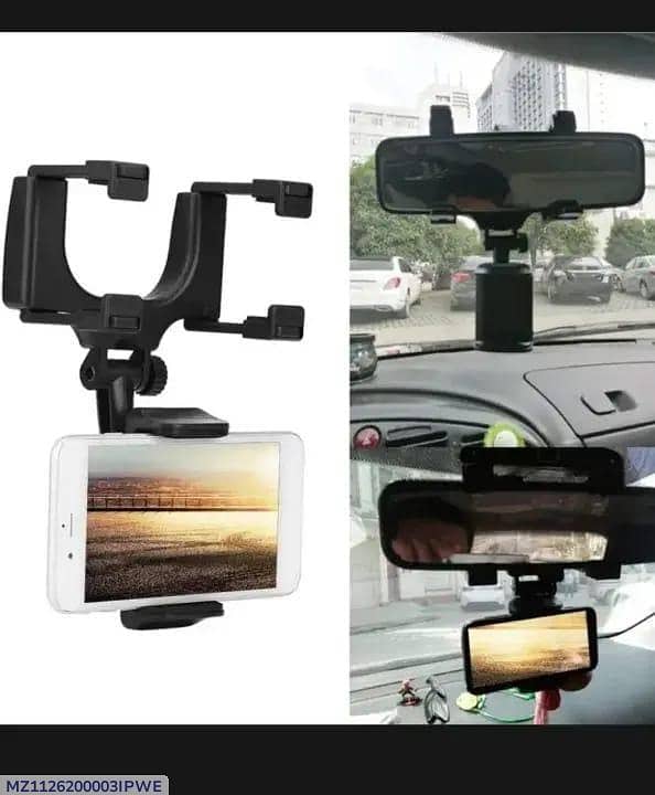 Car back view mirror mobile phone holder 2