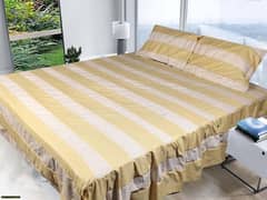 3 Pcs Cotton Patchwork Double Bedsheet