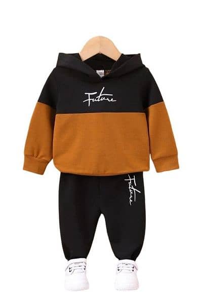 2Pcs Boys Micro printed hoodie tracksuit 1