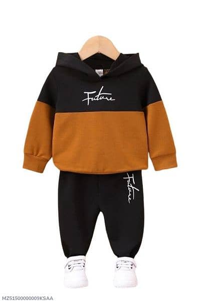 2Pcs Boys Micro printed hoodie tracksuit 2