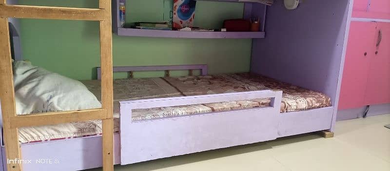 kids bunk beds with Molty foam mattress and room furniture 8